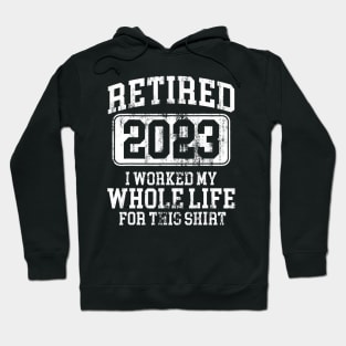 Retired 2023 Humor Short Sleeve Black Hoodie